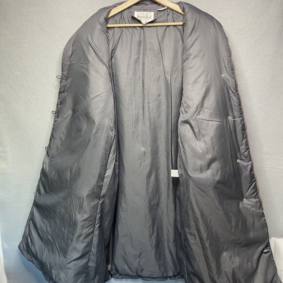 Vintage 80s Saxton Hall Gray Quilted Long Puffer Coat Toggle Button Closure M - Picture 5 of 9